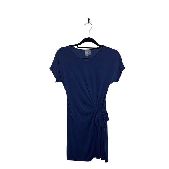 NWT Olivia Rae Blue Faux Wrap Jersey Knit Mini Dress Women's Size Small - Picture 1 of 8
